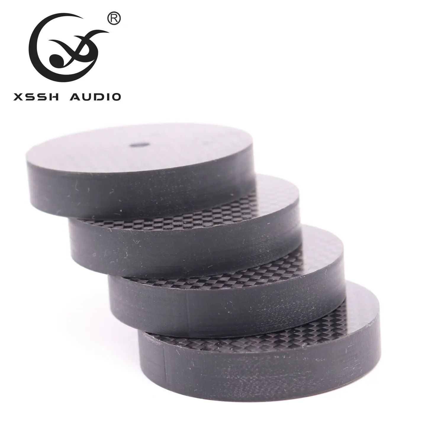 50*10mm भिगोना पैड स्पाइक YIVO XSSH ऑडियो HIFI उपकरण सीडी प्लेयर एम्पलीफायर कार्बन फाइबर सदमे अवशोषक खड़े हो जाओ अलगाव पैर