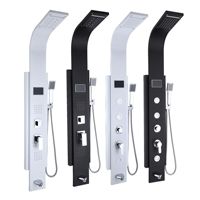 Panneaux de douche muraux en acier inoxydable, colonnes de douche cascade, système de panneaux avec fonction massage