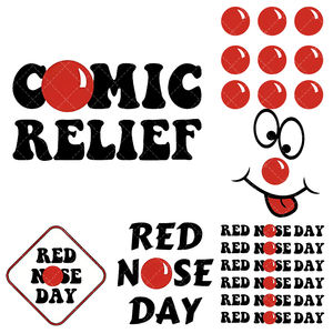 <strong>Red</strong> <strong>Nose</strong> <strong>Day</strong> Pattern Heat Transfer Sticker Dtf Transfer Heat Press Hot Peel Dtf Transfer Party Gift Diy UV Decorative Sticker - Product Image 2