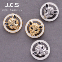 Kancing Logam Paduan Seng Bentuk Leopard Berkualitas Tinggi Ramah Lingkungan Kancing Jepret Mewah 18mm 23mm Pola Logo Jahit