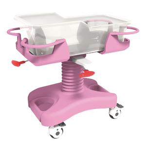 Carrito infantil de ABS de aleación de aluminio económico, <span class=keywords><strong>cama</strong></span> de Hospital, cuna de bebé móvil personalizada, uso comercial rosa de 4 ruedas - Product Image 5