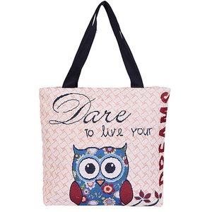 กระเป๋าผ้าแคนวาสทรงถังสไตล์เกาหลีลายนกฮูกใหม่ พร้อมซิปปิด สายสะพายสองเส้น ดีไซน์สีตัดกัน - กระเป๋าถือแฟชั่นผู้หญิง ขายตรงจากโรงงาน - Product Image 4