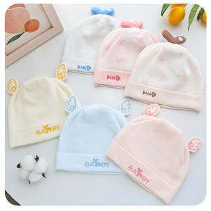 Gorro para bebé recién nacido, gorro fino de algodón puro para bebés de 0 a 3 meses, protección de cabeza suave sin costuras para niños y niñas recién nacidos - Product Image 1