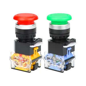 LA38 Mushroom head button 1NO 1NC Self-locking and self-resetting power start stop button Industrial 22MM push button switch