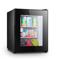 Mini-réfrigérateur thermoélectrique silencieux 40L avec porte vitrée, minibar d'hôtel avec technologie à tube thermique et dégivrage automatique pour chambre d'hôtes, bureau, dortoir