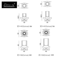 Mini Spot lumineux LED encastrable pour le plafond, éclairage d'intérieur, lumière à intensité réglable, 5, 7, 9, 12W, 1 unité