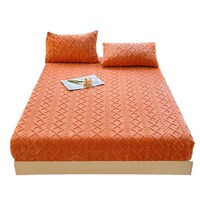 Protège-matelas épais en taffetas d'hiver, pièce unique en polaire corail, chaud et doux, pour usage domestique