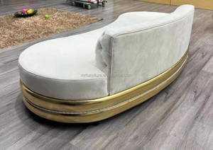 Divano moderno a curva contemporanea con struttura in acciaio inossidabile arredamento per la casa divani Villa casa ufficio Hotel soggiorno mobili - Product Image 5