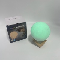 Lampe lunaire moderne 3D imprimée, veilleuse LED créative à branchement USB avec contrôle tactile et télécommande pour chambre à coucher