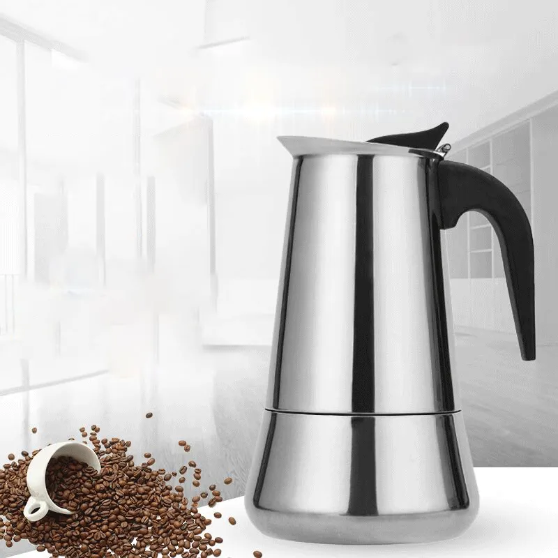 Penjualan pabrik pot kopi moka elektrik portabel besi tahan karat gaya Eropa
