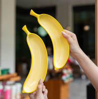 Bananenvormig keramisch snackbord Creatief dessertbord Prachtig fruitplateau voor theetijd servies