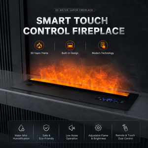 <span class=keywords><strong>Chimenea</strong></span> Moderna Inteligente de Vapor de Agua <span class=keywords><strong>con</strong></span> Control por Aplicación, Llama 3D, Inserto Eléctrico para Sala de Estar, Uso Interior - Product Image 4