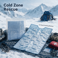 Couverture thermique d'urgence en Mylar, jetable, auto-chauffante, pour la survie en extérieur et la chaleur en milieu sauvage