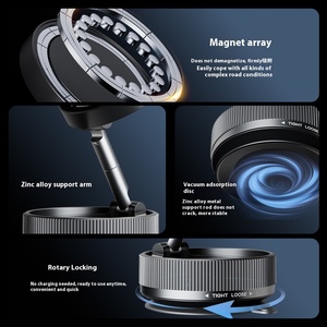 Support magnétique sans fil pour chargeur de téléphone Batterie rotative réglable Ventouse à 360 degrés Support pour téléphone de voiture - Product Image 6