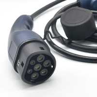 16A Mode 2 Type 2 EV Connecteur Boîtier de commande bleu Câble PVC 5M Veste en polyuréthane pour véhicules électriques Câbles d'alimentation pour la charge
