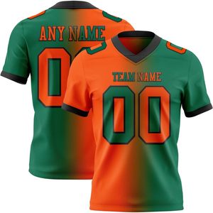 Custom Football Jersey Gradient Style V-Neck Moisture Wicking Unisex Team Practice Uniform Personalized <b>Name</b> Number - Product Image 1