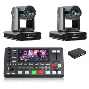 Ensemble caméra PTZ 4K60 30x et mélangeur vidéo de qualité professionnelle -- Idéal pour les églises, les conférences et le streaming en direct - Product Image 1
