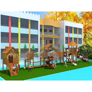 Sân chơi ngoài trời trượt gỗ thiết bị sân chơi ngoài trời bằng gỗ - Product Image 4