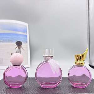 زجاجة عطر فاخرة مسطحة دائرية شفافة قابلة لإعادة الملء بسعة 30 مل و 50 مل و 100 مل - Product Image 3