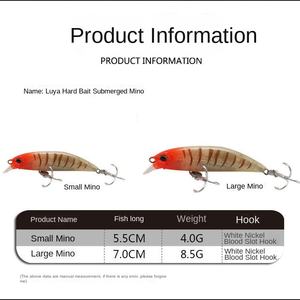 Échantillons gratuits, leurre de pêche à la traîne pour la pêche au bar en eau douce, 5,5 cm, 4 g, leurre coulant, crankbait, minnow, umpan, troli, minow, esche - Product Image 2