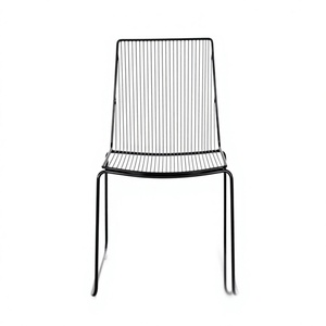 High Quality Modern Farmhouse Outdoor Indoor Metal Wire Dining <b>Chair</b> with Solid Back for Cafe Garden Restaurant - Product Image 1