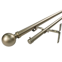 Tringle à rideaux moderne minimaliste en alliage d'aluminium robuste avec double support et accessoires, taille réglable, quincaillerie de décoration de fenêtre