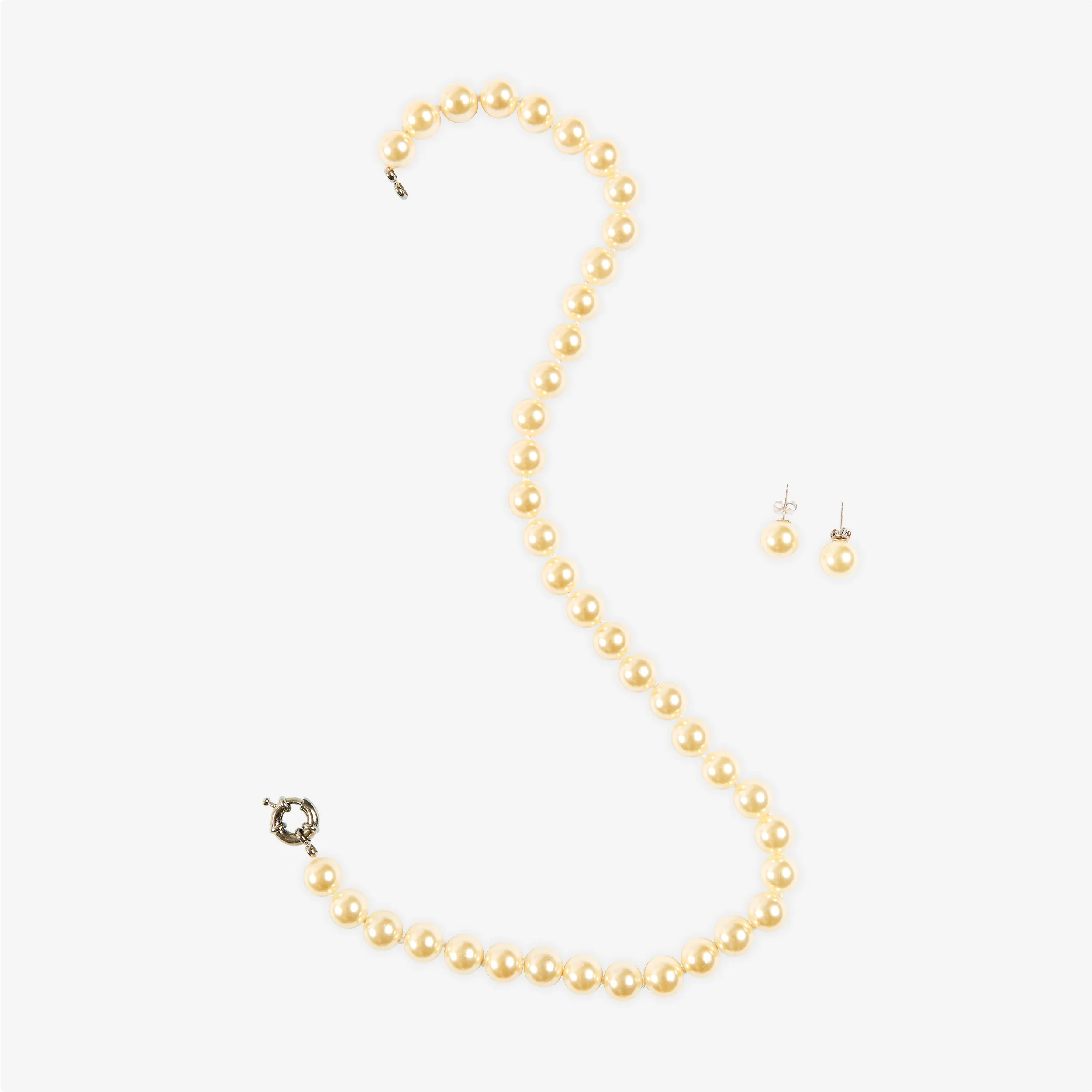 WW Original Design Natural Shell Pearl Fashion Cream Yellow Round Bead Necklace
