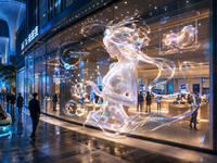 Pantalla LED Transparente P10-10 para Interiores y Exteriores, para Aeropuertos, Centros Comerciales y Exposiciones