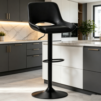 Chaises de bar pivotantes réglables en hauteur, design nordique élégant et coloré, revêtement en cuir, design populaire