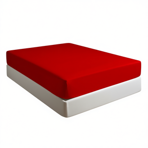 <b>Fitted</b> <b>Sheet</b> 100% Cotton Red French <b>Queen</b> 160x200cm - Product Image 3