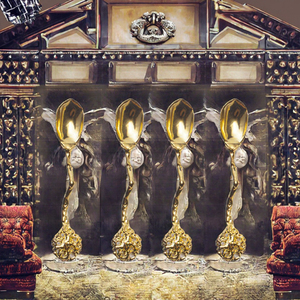 Cuchara de latón puro hecha a mano para cocinas tradicionales, juego de cucharas de latón de estilo antiguo para decoración de mesa de comedor a precio económico - Product Image 3