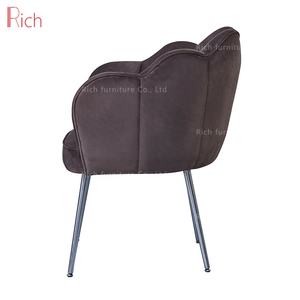American popolare fiore sedia da pranzo con gambe in acciaio argento <span class=keywords><strong>antracite</strong></span> velluto carbone per ristorante - Product Image 3