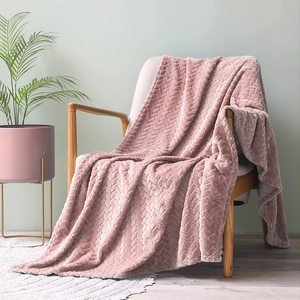 Mantas de Invierno de Franela de Poliéster 100% con Diseño de Hojas Tejidas en Jacquard, Suaves y Cálidas, Tamaño King Size, para Sofá, Venta al por Mayor - Product Image 1