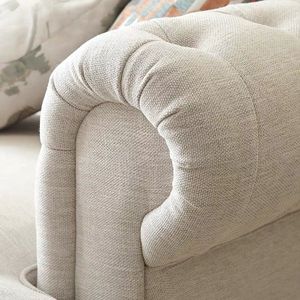 เชสเตอร์ฟิลด์5ที่นั่ง Tufted โซฟาโรงงานห้องนั่งเล่นที่กำหนดเองเต็มชุดมุม L - Product Image 4