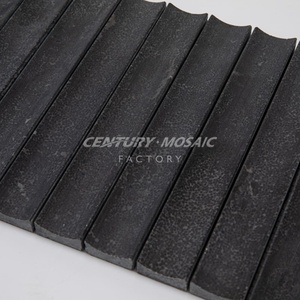 Gạch Khảm Đá Vôi Màu Xanh Dương Rãnh Đường Cong Chất Lượng Cao Thiết Kế Mới Để Trang Trí Tường Nội Thất - Product Image 3