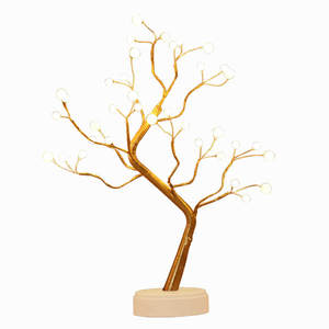 Battery USB Operated Warm White Led Tree <b>Light</b> Pearl Decor Shimmer Copper <b>Wire</b> Fo Holiday Party Home Decoration - Product Image 1