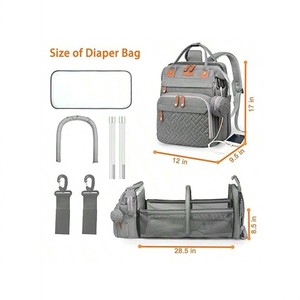 Multi Functional Large Capacity Backpack with Foldable <b>Bed</b>, Mommy Bag, <b>Storage</b> Bag - Product Image 3
