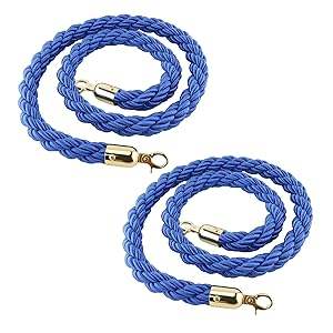 Corde intrecciate blu personalizzabili per barriere stradali per il controllo della folla con opzioni in rosso rosa verde nero ecc. - Product Image 2