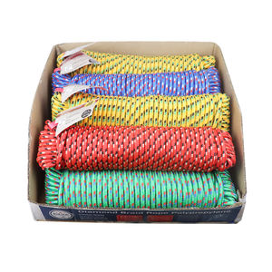 3/8in 100FT Diamant Tressé Polypropylène Heavy Duty <span class=keywords><strong>Corde</strong></span> Mélange Épais Cordes pour Randonnée Extérieure Portable - Product Image 1