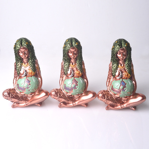 Commercio all'ingrosso spirituale di guarigione Reiki ornamenti di cristallo <span class=keywords><strong>verde</strong></span> Della Resina Madre della <span class=keywords><strong>Terra</strong></span> per la decorazione domestica - Product Image 2