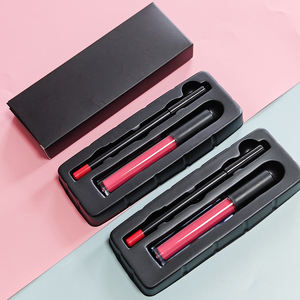 Lip Gloss Liner Matte beludru 2-in-1, Set lipstik cair tahan air dan tahan keringat tahan lama perlindungan penuh - Product Image 5