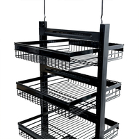 Étagères métalliques robustes de haute qualité, directement de l'usine, 5 niveaux, revêtement en poudre époxy, autoportantes, pour l'affichage des fruits en magasin de détail