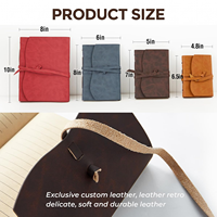 Cuaderno de Cuero Genuino Marrón para Escribir, 260 Páginas, Cuaderno Vintage con Logotipo Personalizado para Hombre