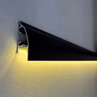 Profilé LED en aluminium pour plafond, système de canal LED pour éclairage mural DIY haut/bas, support de bande LED avec diffuseur, lumineux