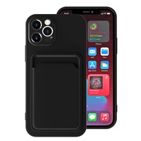 Étui de protection souple en TPU avec fente porte-cartes et protection d'objectif pour iPhone 17 16 15 14 13 12 11 Pro Max