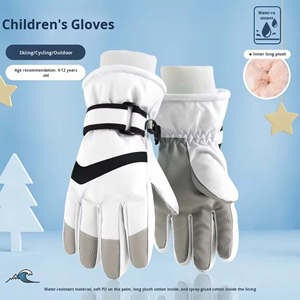 Gants de ski pour enfants, hiver, thermiques, doublés polaire, épais, antidérapants, imperméables, protection UV, coupe-vent, respirants, séparables - Product Image 4