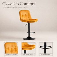Tabouret de salon roulant en cuir PU, dossier creux en forme d'anneau, durable, réglable en hauteur, pivotant à 360°, pour bar et salon, directement de l'usine