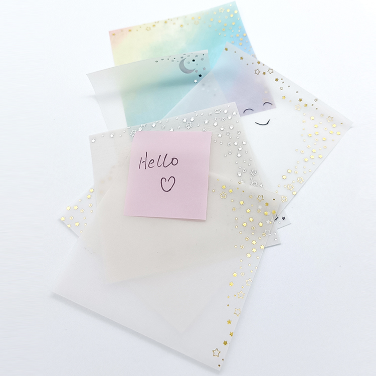Vellum Corner Sticky Notes- Falling Stars