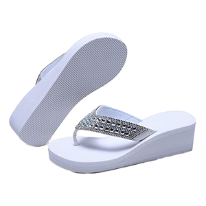 Bosirui, chanclas de plataforma para mujer, soporte de arco de diamantes de imitación, chanclas de cuña con cojín suave y cómodo, sandalias de Tanga de verano - Product Image 2