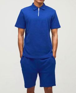 Conjunto de Polo y Pantalones Cortos con Cuello de Cremallera y Corte Ajustado, Traje Deportivo Personalizado de Alta Costura - Product Image 1